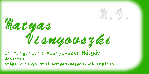 matyas visnyovszki business card